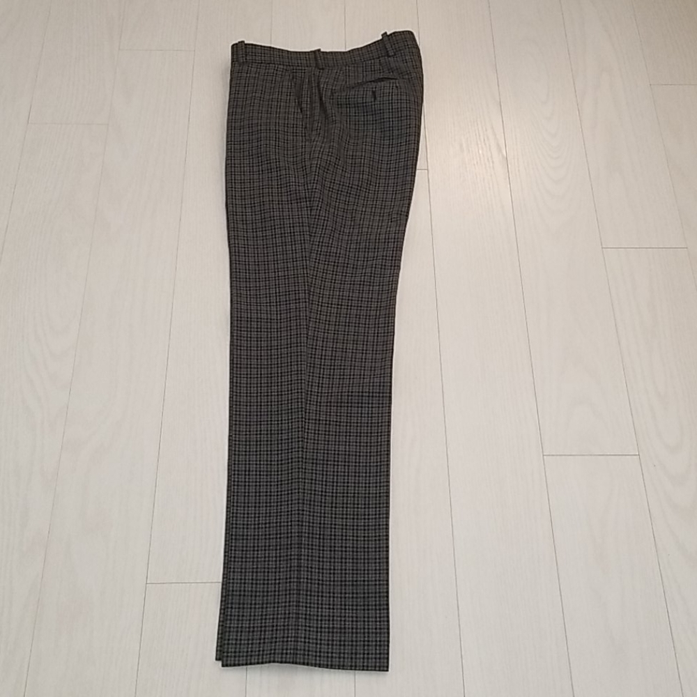 Bar III men's dress pants slim fit dark plaid grey